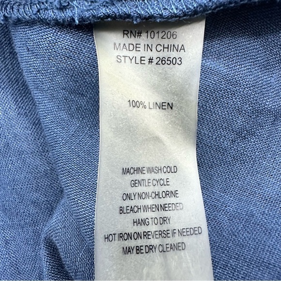 Soft Surroundings 100% Linen Button Down Tunic Lagenlook Minimalist Size Large - Picture 9 of 10